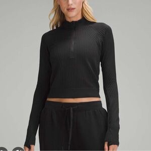 Lululemon rest less cropped half zip